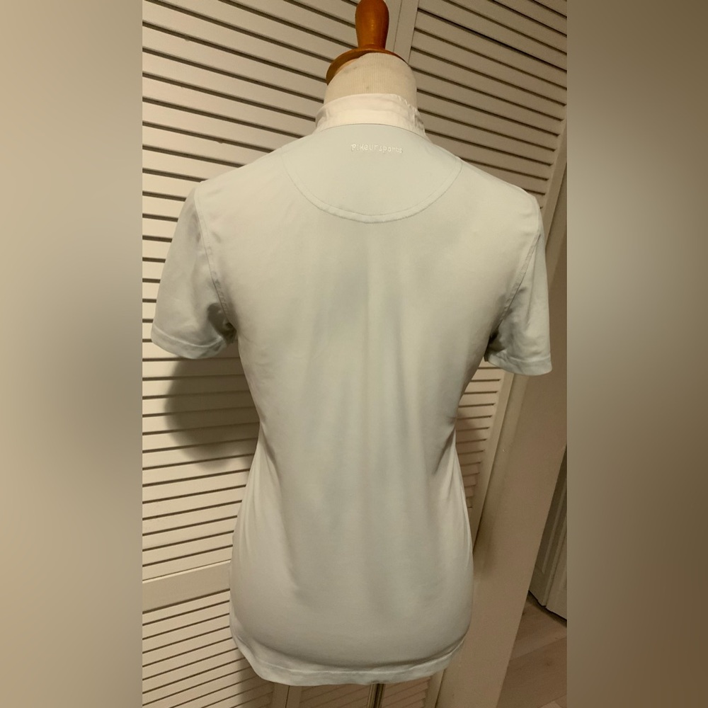 Pikeur Sports Short-Sleeve Show Shirt Light Blue w/ White Collar Size 38(US 6–8) - Picture 3 of 8